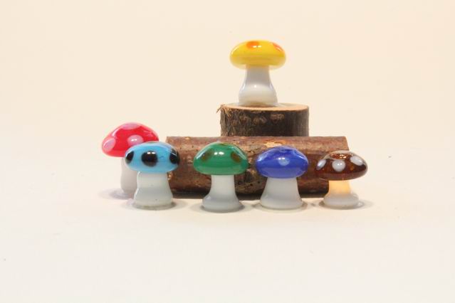 Glas Pilz mini bunt sortiert