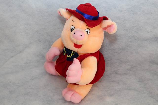 Plüsch-Rockerlschwein,  2 sort.