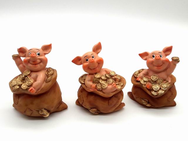 Glücksbringer Schweinchen im Geldsack 6 cm