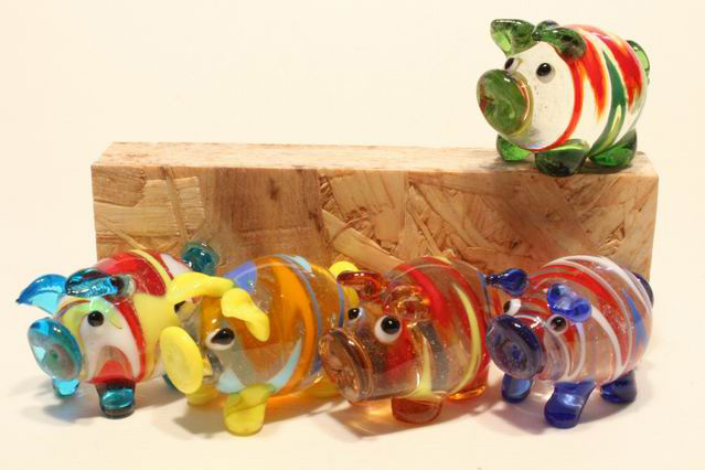 Glas Schwein Wellen