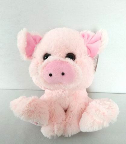 Plüschschwein sitzend mit großen Füßen