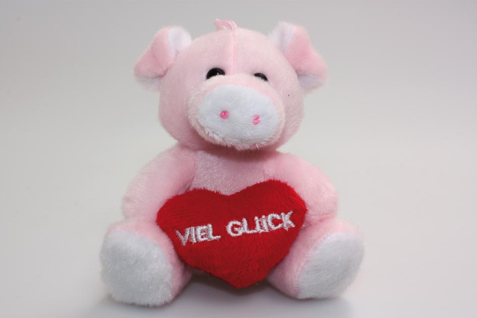 Plüschschwein mit Herz