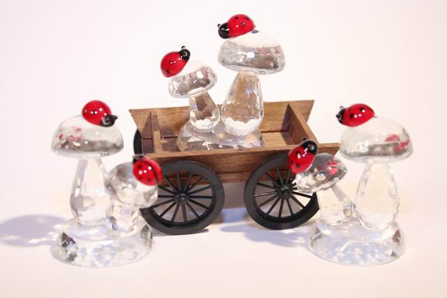 Kristalldoppelpilz mit Glaskäfer