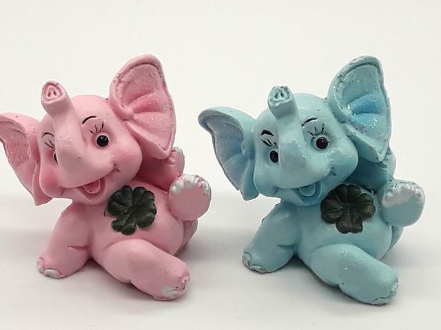 Resin Elefant blau und rosa