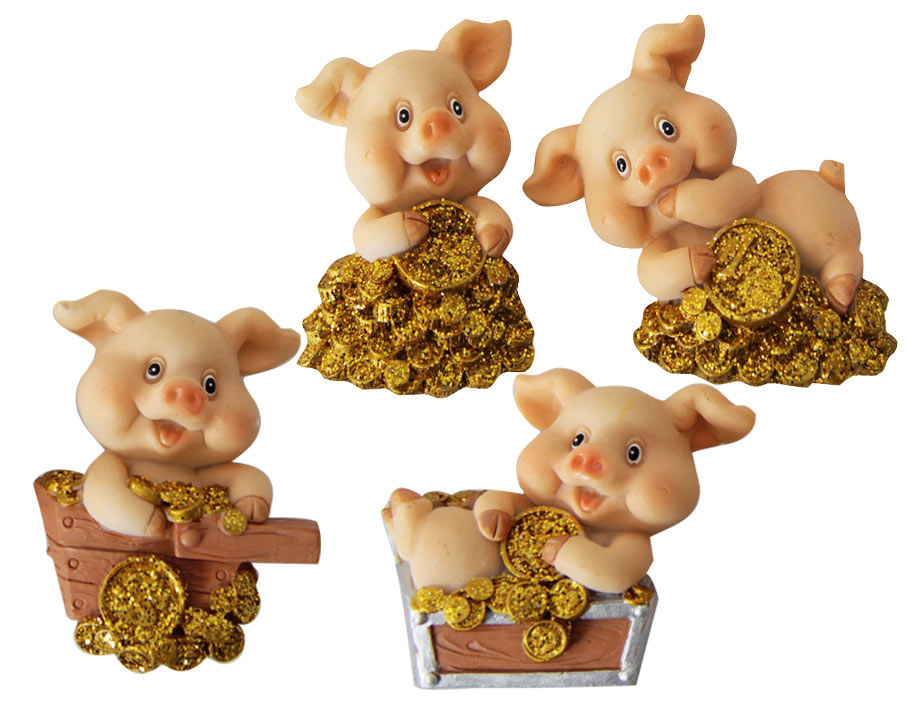 Magnet Schwein mit Geld sort.