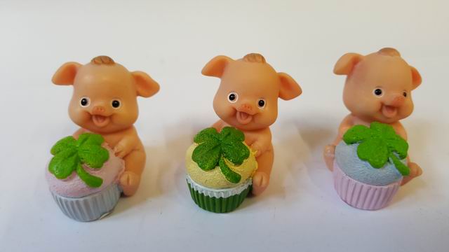 Cup Cake Schwein mit Klee