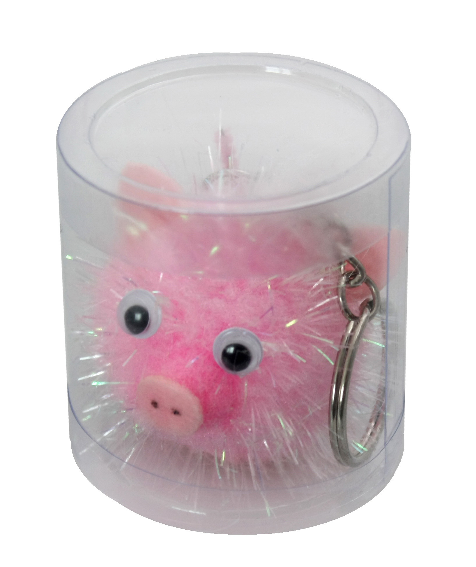 Pom Pom Schlüsselanhänger Schwein