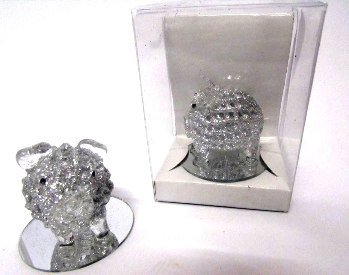 Kristallschwein silber glitzer