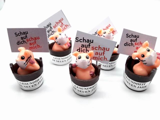 Schau auf dich Schwein im Kübel