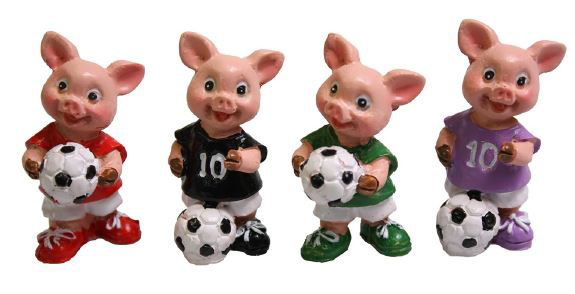 Fußballer Schweinchen sort.
