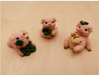 Schweine mit Kleeblätter