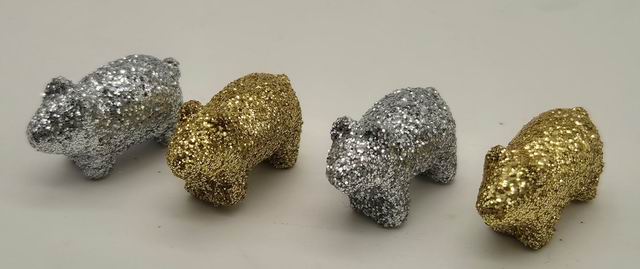 Glitzerschwein gold und silber